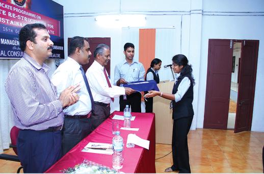 Distributing certificates of one day workshop on Corporate Restructuring