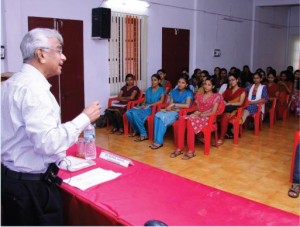 A talk on ‘Living above the circumstances’ by Dr. George Samuel, President, Navajeevodayam Bible College and Scientist specializing in the application of radio isotopes in medicine.